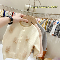Baby sweater 2021 children autumn coat girl Korean long sleeve foreign cardigan coat baby knit sweater