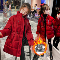 Belan Senma 2021 year of the ox new parent-child clothing down cotton clothes mother and daughter foreign style small jacket winter girls