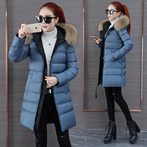 Winter 2020 new female fashion light and thin down cotton jacket double-sided wear large size medium and long loose padded padded jacket
