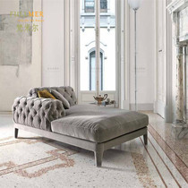 American fabric noble concubine lounge chair beauty couch toffee European neoclassical retro living room bedroom lazy sofa