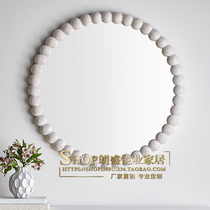 European wall-mounted decorative mirror Nordic art background wall creative porch large mirror wall bathroom vanity mirror