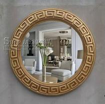 European and American neoclassical wall-mounted art mirror porch fireplace background wall mirror round restaurant decoration hanging mirror customized