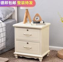 Black Walnuts Small Cabinet 45 With Lock Drawer-Type Bedside Cabinet Bed Head Cabinet Bamboo Day Type Multifunction 20 Rental House Pine Wood