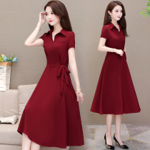 BroadMrs. Lianlian dress lady 2020 New summer foreign air Taiwan famous for waist display with slim cover for middle-aged dresses