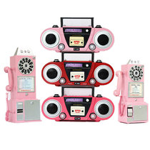 Pink Radio Model Iron Art Pendulum web Red Shop Decorative Storefront Clothing Shop shop Shop Windows Showcase