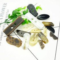 Resin long strip button irregular shaped two eyes long half button womens skirt jacket sweater decoration button