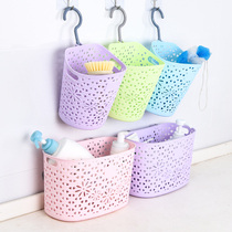 Household kitchen creative hanging basket Bathroom hanging blue shelf Plastic hanging basket storage basket hanging basket with hook