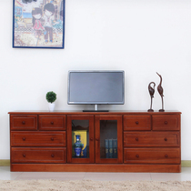 Solid Wood high TV cabinet bedroom simple modern small apartment locker living room floor cabinet plus high TV cabinet