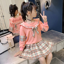 jk uniform skirt elementary school childrens genuine summer girls ik group dress with k-D-dink skirts childrens autumn winter gk suit