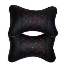 Car imitation leather pillowy pillow four pieces of black red hugging pillow head pillows for four sets of original four seasons universal PU holding pillows