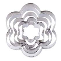 5Pcs  Set 3D Flower Heart Form Stainless Steel Cookie