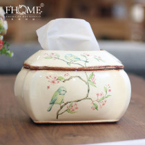 Table tissue box Household American ins wind creative simple Ceramic coffee table decorative paper box handicraft ornaments