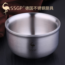 German stainless steel bowls 304 children bowls anti-fall anti-burn Han style home iron bowls small bowls of eating bowls porridge soup single