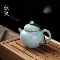 Drinking Ru kiln teapot single pot small capacity open piece ceramic filter tea Small Pot Mini Jingdezhen kung fu tea set