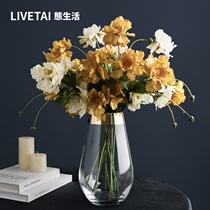 Life Nordic INS Wind dreamy colorful transparent glass vase girl illusion pearlescent egg-shaped decorative flower Ware