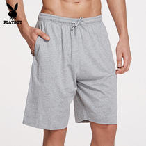 Playboy casual shorts mens cotton cotton loose beach pants big pants fat fat guy six-point pants thin