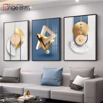 Modern simple living room atmospheric geometric triple decorative painting sofa background wall hanging painting light luxury wall painting mural