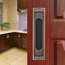 All copper new Chinese sliding door handle balcony Bathroom Kitchen push-pull pair push double door antique invisible door lock