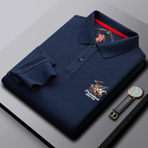 Autumn new men's long sleeve T-shirt Paul POLO shirt business casual loose lapel embroidered cotton shirt