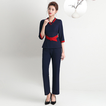 Tangyue 2021 spring and summer new pedicure work clothes womens foot bath Health Sauna massage technician color set sleeve