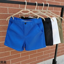 Pure physical shot boys short trousers three-point pants casual ultra-short trousers business belt slim solid color shorts