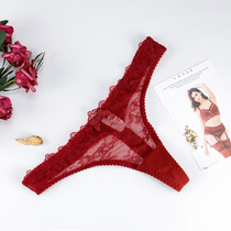 Transparent lace thong panties ultra-thin see-through ladies T-pants thin section temptation sexy sexy panties party section