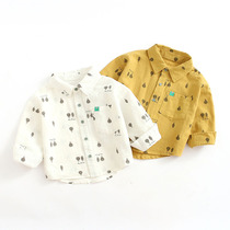 One year old baby Autumn shirt 0-4 boys Korean long sleeve shirt baby Foreign autumn dress children Spring and Autumn cardigan
