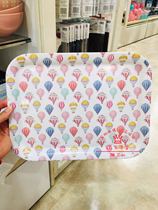  Japan Daiso domestic melamine tray Hot air balloon elegant grass green finishing plate Fruit plate
