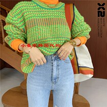 Now Xiao Cui recommends South Korea Dongdaemun autumn and Winter new X2 color doped foreign style pullover sweater 0922