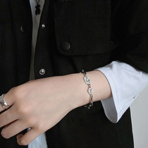 Simple cold wind head portrait couple bracelet ins girl letter thick chain hip hop Net Red student personality hand decoration