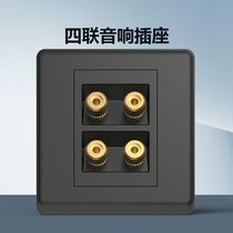 Zhengtai Acoustic Socket Panel 86 Type Concealed Sound Power Socket Sound Box Socket Four Wiring Socket Audio