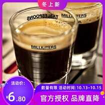 Espresso cup espresso cup glass measuring cup 4 kinds of scale professional coffee flow Cup 30ml 60ml