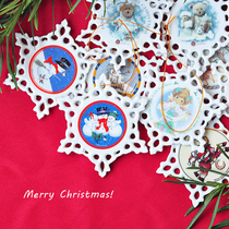 Exit Christmas Snowflake Ceramics Decoration Pendant Home Holiday Hanging Decoration New Year Holiday Arrangement Gifts
