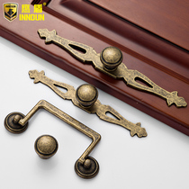 Eagle Shield American classical bronze handle antique European simple black cabinet door drawer wardrobe door handle