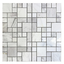 Jazz white size block natural stone mosaic tile background wall sticker Nordic bathroom kitchen balcony