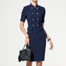 Summer professional wear womens temperament short sleeve sales department high-end professional dress womens work dress dress beauty salon work clothes