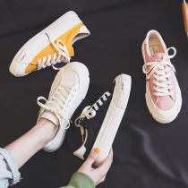 Hong Kong canvas shoes women ulzzang Joker Korean version 2021 summer thin board shoes ins tide niche design sense