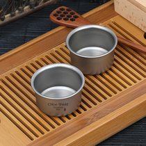 Coe shield outdoor pure titanium kung fu small tea cup casual home portable metal wine cup Cup 35ml