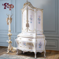 French wardrobe European style lockers Royal court princess room wardrobe classical bedroom furniture handmade painted