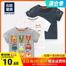 Boys cotton short-sleeved T-shirt Summer childrens clothing Childrens baby top Childrens half-sleeve tide brand 1 year old 3 thin section