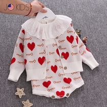 Special cabinet JO female baby suit new spring and autumn foreign air baby loving full moon clothes 100 days conjoined harater tide