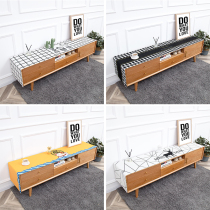 ins net celebrity style rectangular TV cabinet cover cloth dustproof and waterproof coffee table dining table tablecloth thick cotton and linen can be customized