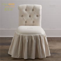 European American pastoral bedroom fabric dressing chair French Photo Studio Club princess style makeup backrest stool