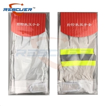 Outdoor rescue gloves White with reflective strips non-fire gloves sheepskin thickened and wear-resistant