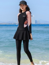 2021 new conjoined long-sleeved female snorkeling wetsuit sunscreen jellyfish adult full body bathing suit with slim surf