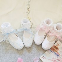 Qingqiu White shallow shoes canvas shoes improved Hanfu matching shoes ancient style girl slope dance shoes strap