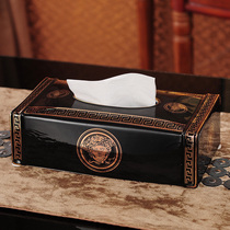 European living room tissue box High-grade creative household ceramic paper box Dining table tea table decorations Home ornaments