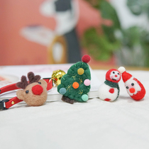 Christmas pet felt collar Christmas tree crutches cat dog dog Teddy adjustable Bell cute gift collar