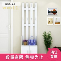 Entry door hanging hanger with shoe cabinet on one solid wood door cabinet porch clothes hat and multi-functional combination