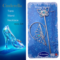 Girl headdress hair accessories Cinderella Princess Cry's crystal shoe necklace Butterfly Magic Crown Children's accessories